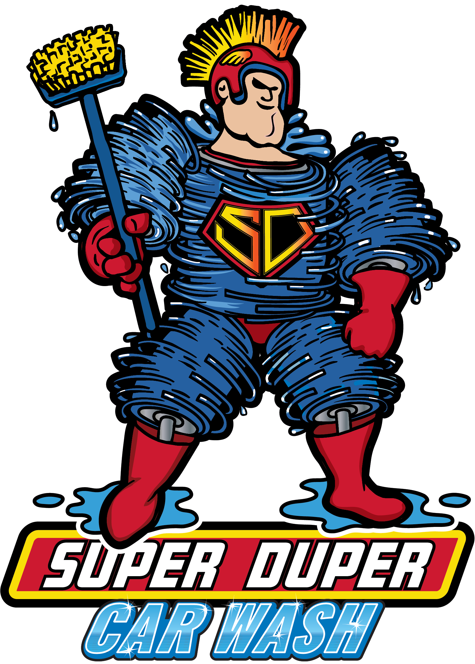 Super Duper Car Wash with hero with brush
